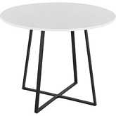 Cosmo Canary Dining Table in Black Metal & White MDF